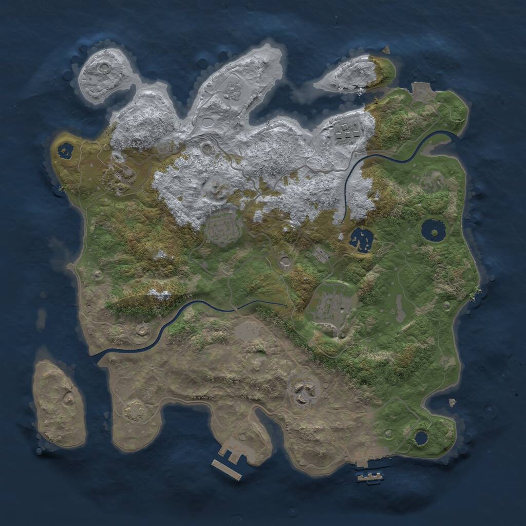 Rust Map: Procedural Map, Size: 3300, Seed: 8555325, 12 Monuments