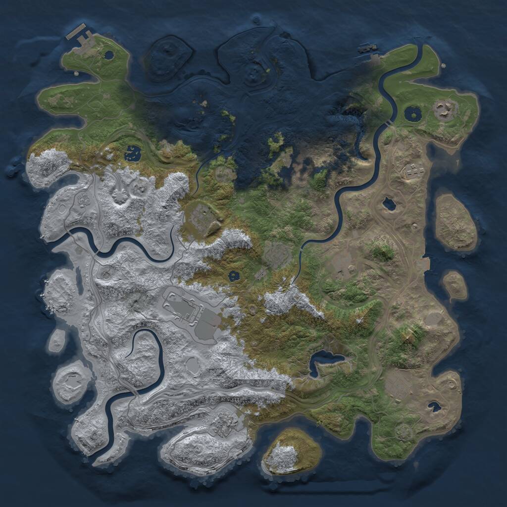 Rust Map: Procedural Map, Size: 4500, Seed: 29076931, 16 Monuments