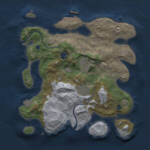 Thumbnail Rust Map: Procedural Map, Size: 3000, Seed: 1865547976, 9 Monuments