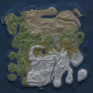 Thumbnail Rust Map: Procedural Map, Size: 3500, Seed: 477684312, 14 Monuments