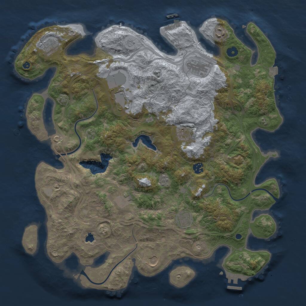 Rust Map: Procedural Map, Size: 4250, Seed: 14938, 16 Monuments