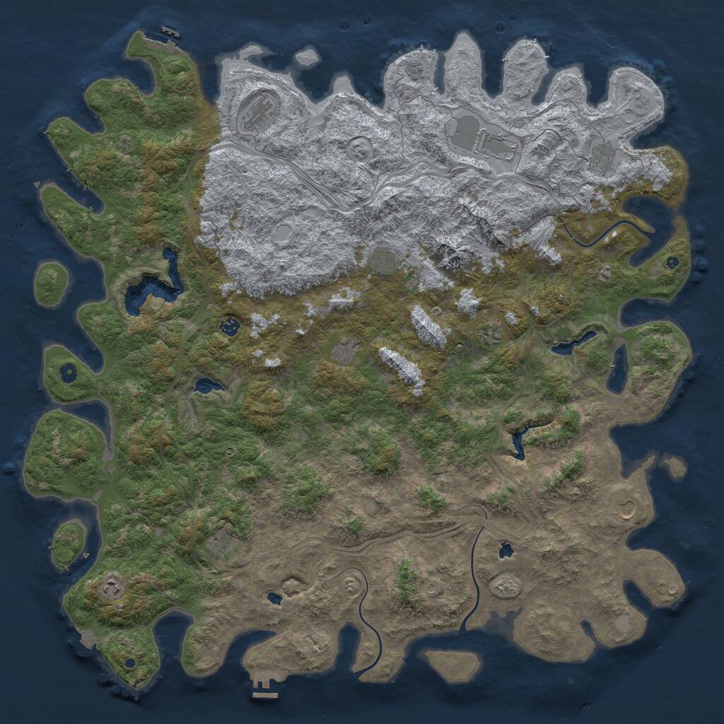 Rust Map: Procedural Map, Size: 5888, Seed: 1, 17 Monuments