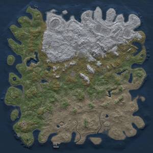 Thumbnail Rust Map: Procedural Map, Size: 5888, Seed: 1, 17 Monuments