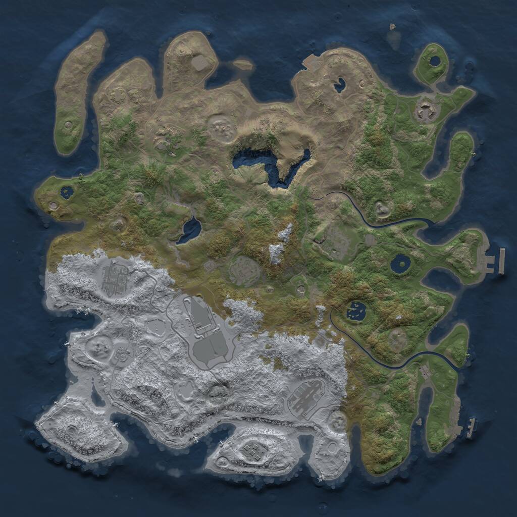 Rust Map: Procedural Map, Size: 4000, Seed: 1856883032, 15 Monuments