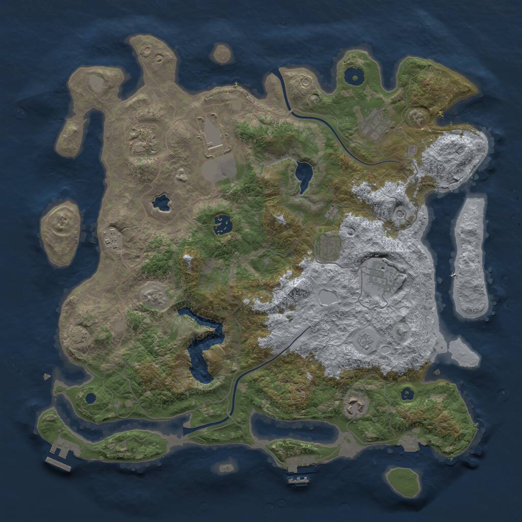 Rust Map: Procedural Map, Size: 4000, Seed: 1682705734, 14 Monuments