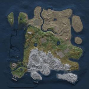 Thumbnail Rust Map: Procedural Map, Size: 3500, Seed: 1632775108, 14 Monuments
