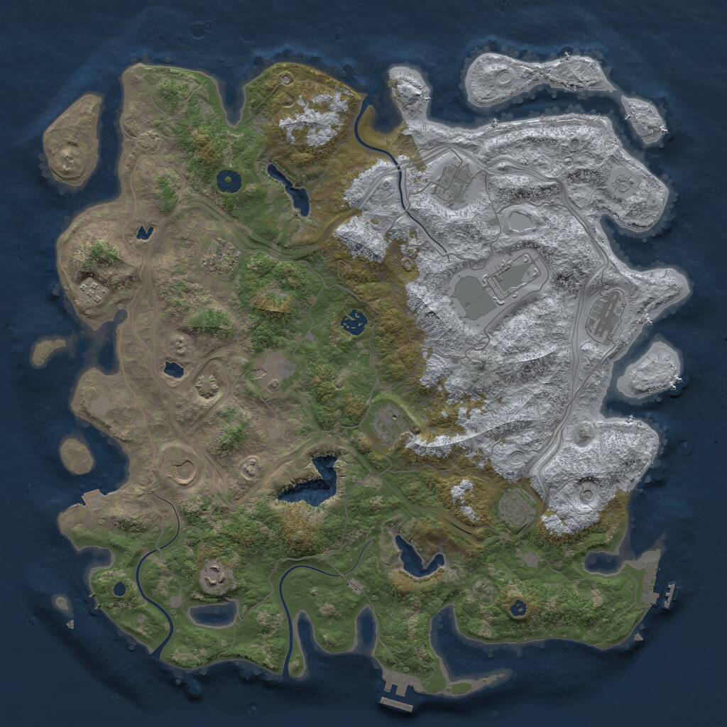 Rust Map: Procedural Map, Size: 4500, Seed: 1798117681, 17 Monuments