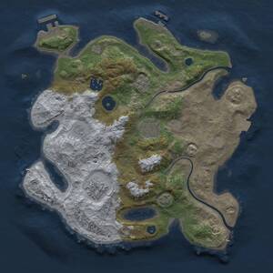 Thumbnail Rust Map: Procedural Map, Size: 3000, Seed: 136939270, 10 Monuments