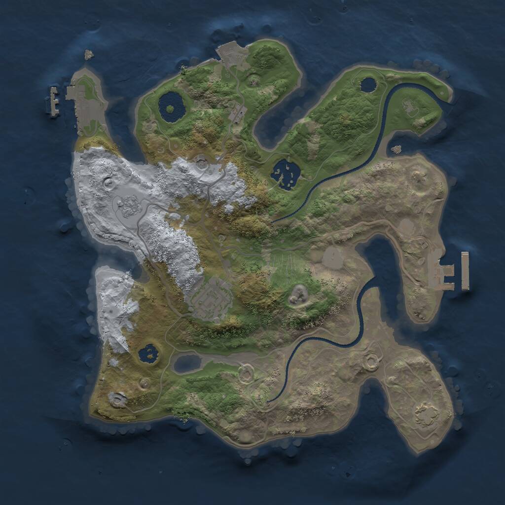 Rust Map: Procedural Map, Size: 2650, Seed: 980204134, 8 Monuments