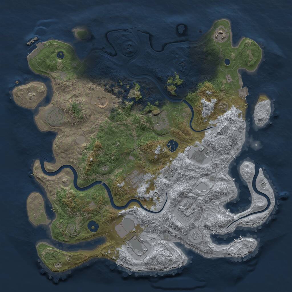 Rust Map: Procedural Map, Size: 3900, Seed: 888194054, 15 Monuments