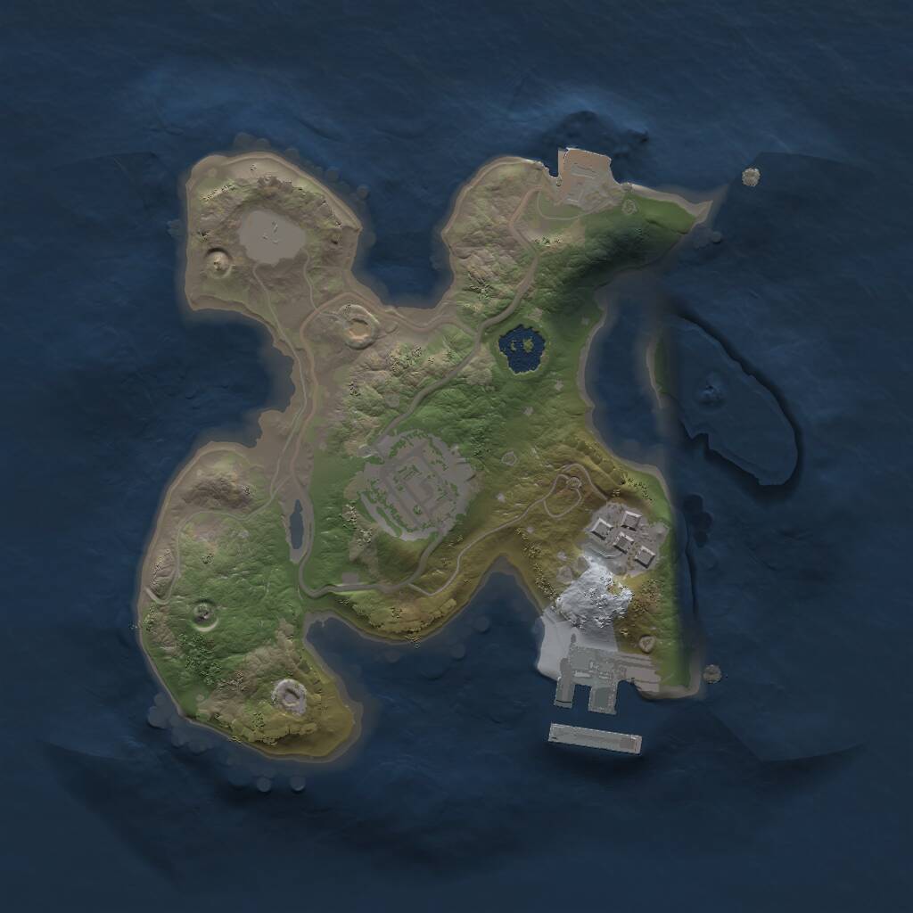 Rust Map: Procedural Map, Size: 2000, Seed: 1611830943, 4 Monuments