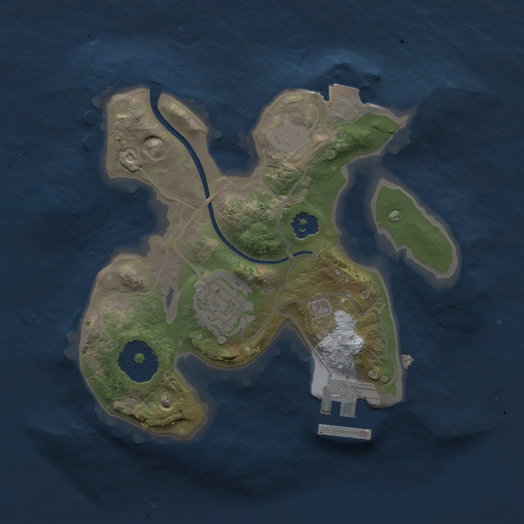 Rust Map: Procedural Map, Size: 2000, Seed: 1611830943, 3 Monuments