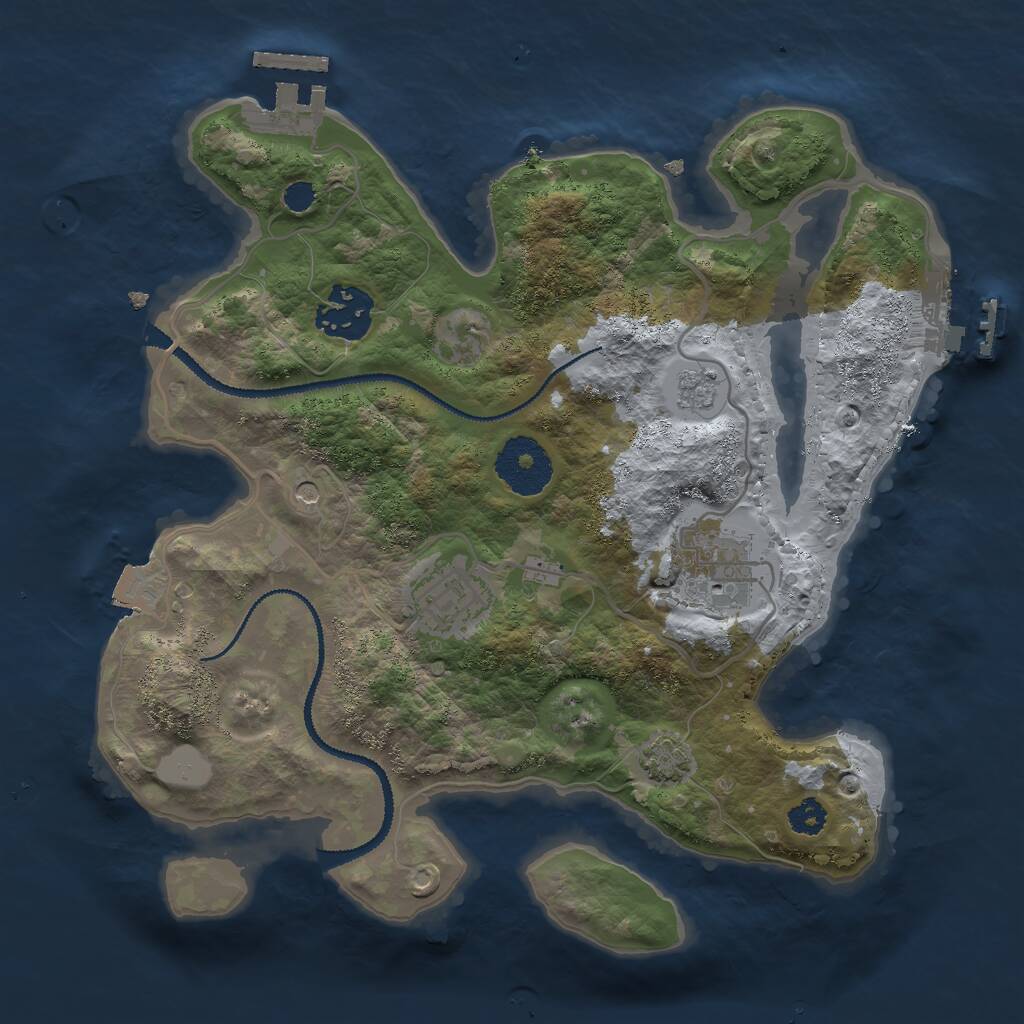 Rust Map: Procedural Map, Size: 2757, Seed: 482008, 9 Monuments