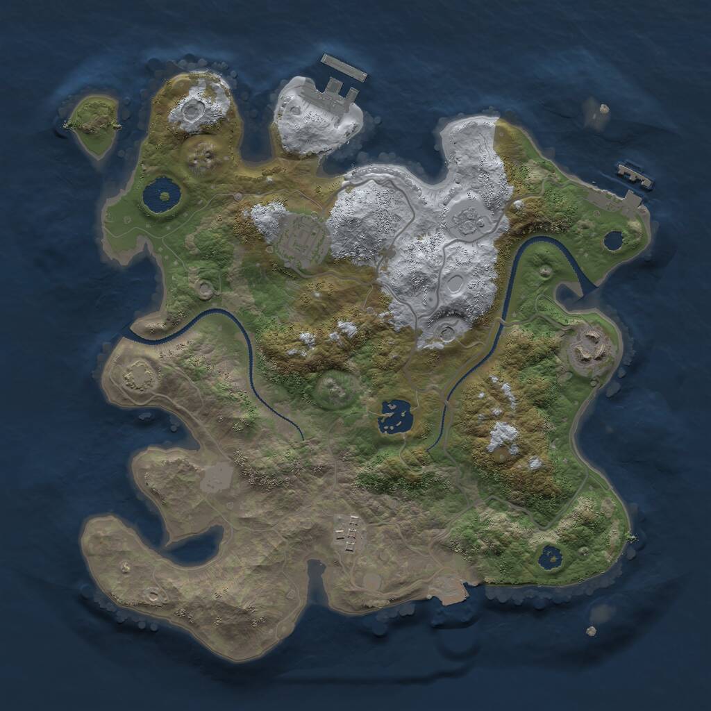 Rust Map: Procedural Map, Size: 3000, Seed: 617132306, 10 Monuments