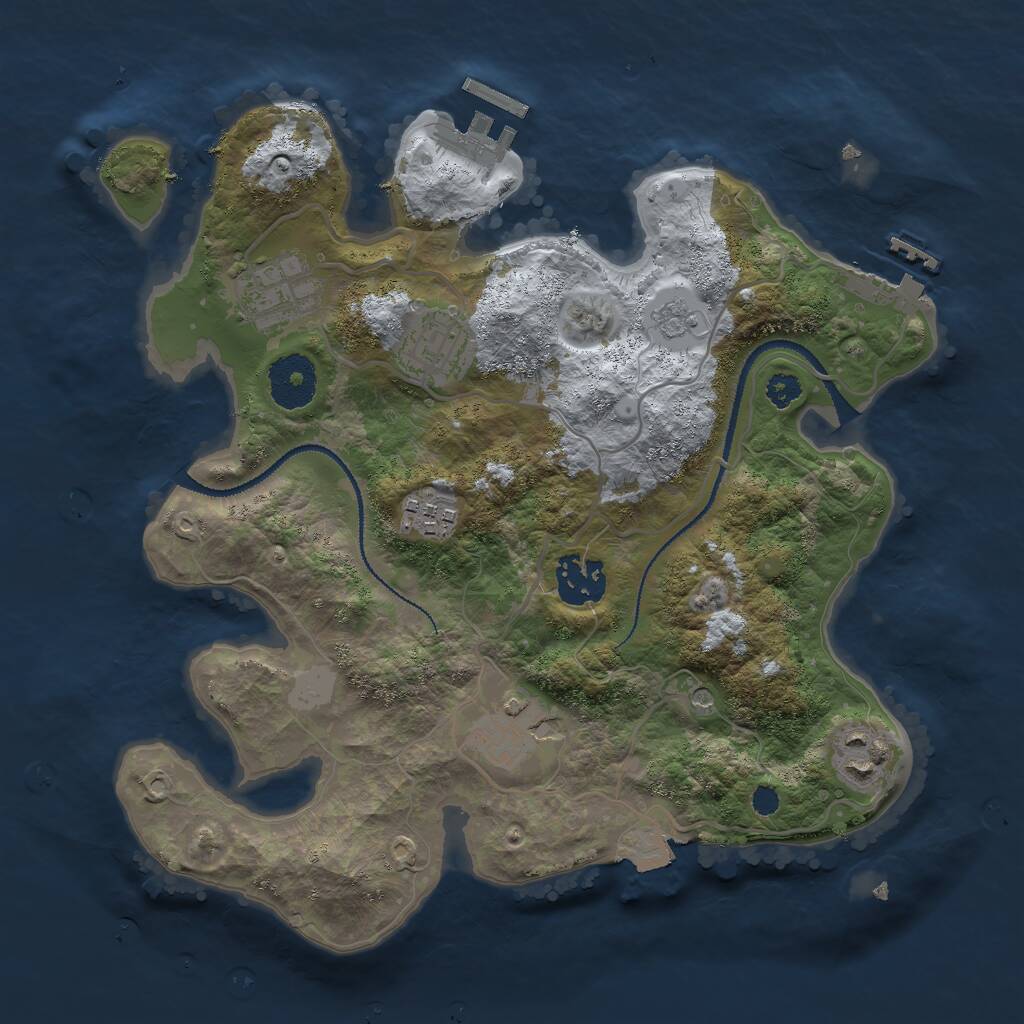 Rust Map: Procedural Map, Size: 3000, Seed: 617132306, 11 Monuments