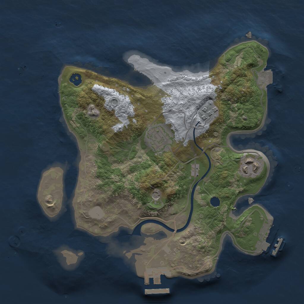 Rust Map: Procedural Map, Size: 2500, Seed: 14938, 7 Monuments