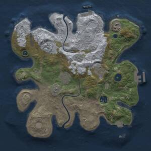 Thumbnail Rust Map: Procedural Map, Size: 3000, Seed: 599019928, 12 Monuments