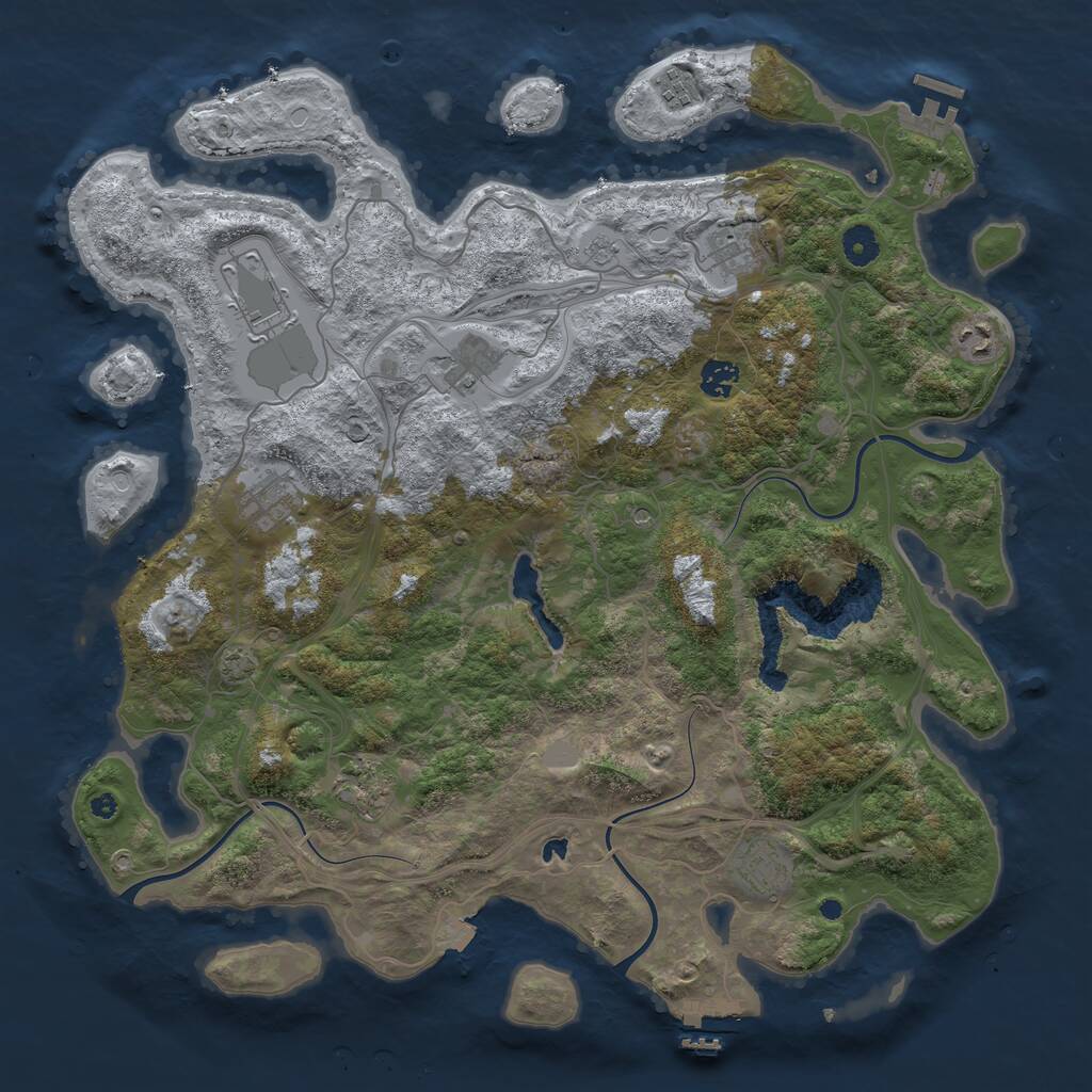 Rust Map: Procedural Map, Size: 4250, Seed: 15167381, 15 Monuments