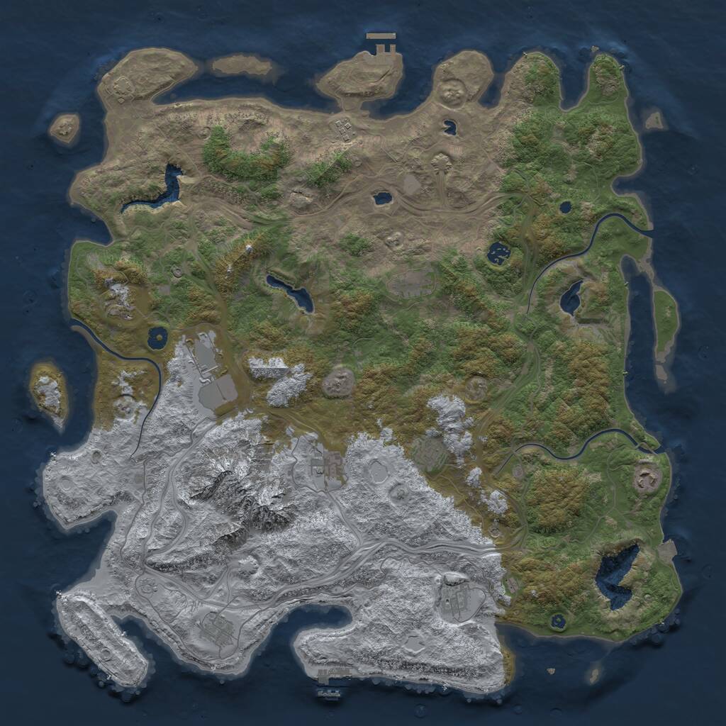 Rust Map: Procedural Map, Size: 5003, Seed: 2147483647, 16 Monuments