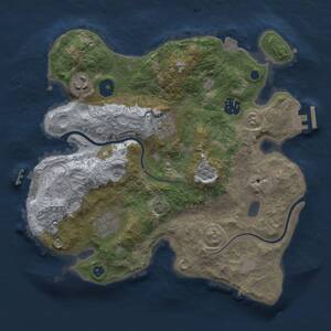 Thumbnail Rust Map: Procedural Map, Size: 3000, Seed: 1229742417, 11 Monuments