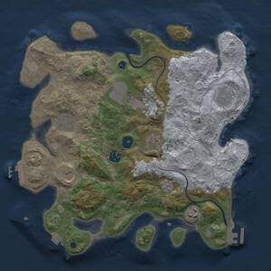 Thumbnail Rust Map: Procedural Map, Size: 3500, Seed: 58762193, 14 Monuments