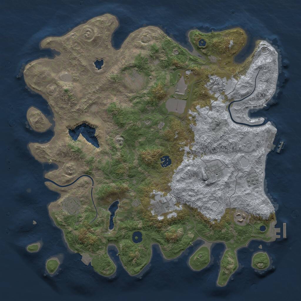 Rust Map: Procedural Map, Size: 4000, Seed: 146969330, 17 Monuments