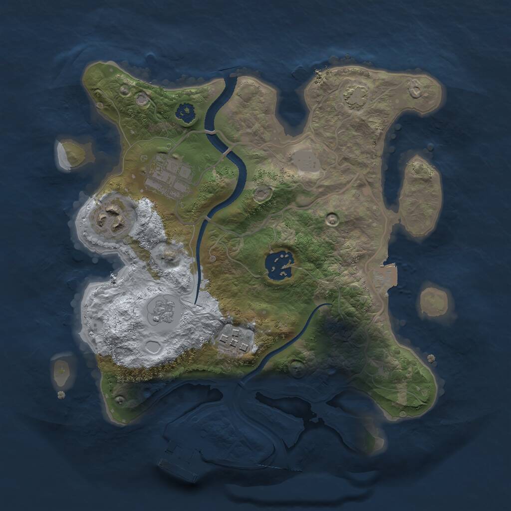 Rust Map: Procedural Map, Size: 2600, Seed: 2113396574, 10 Monuments