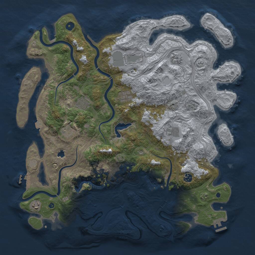 Rust Map: Procedural Map, Size: 4500, Seed: 378586961, 17 Monuments