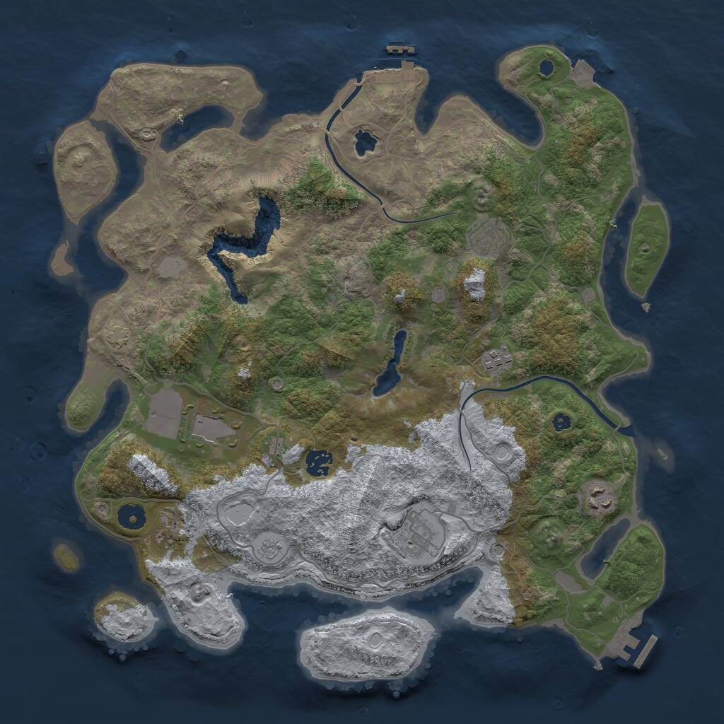 Rust Map: Procedural Map, Size: 4000, Seed: 215077089, 13 Monuments