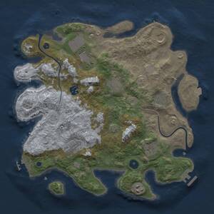 Thumbnail Rust Map: Procedural Map, Size: 3500, Seed: 1864038447, 15 Monuments