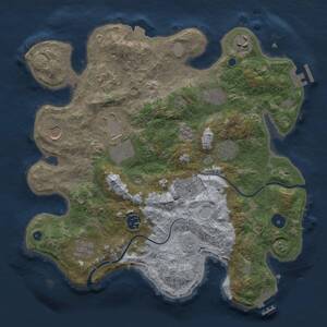 Thumbnail Rust Map: Procedural Map, Size: 3500, Seed: 1141950087, 16 Monuments