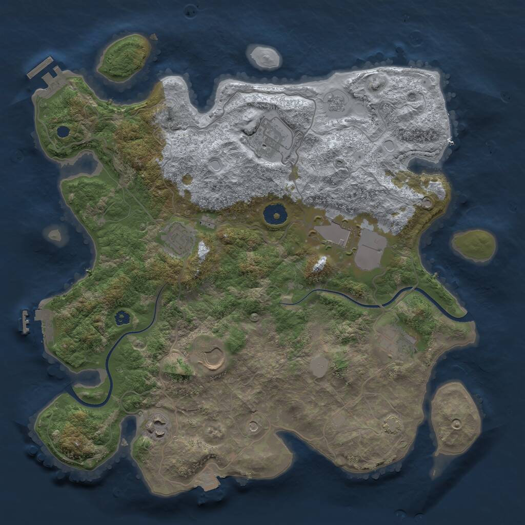 Rust Map: Procedural Map, Size: 3500, Seed: 1730387229, 12 Monuments