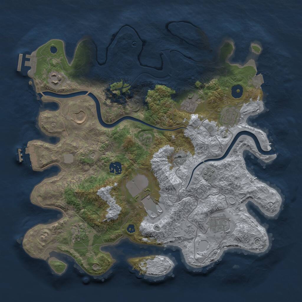 Rust Map: Procedural Map, Size: 3500, Seed: 290203084, 15 Monuments