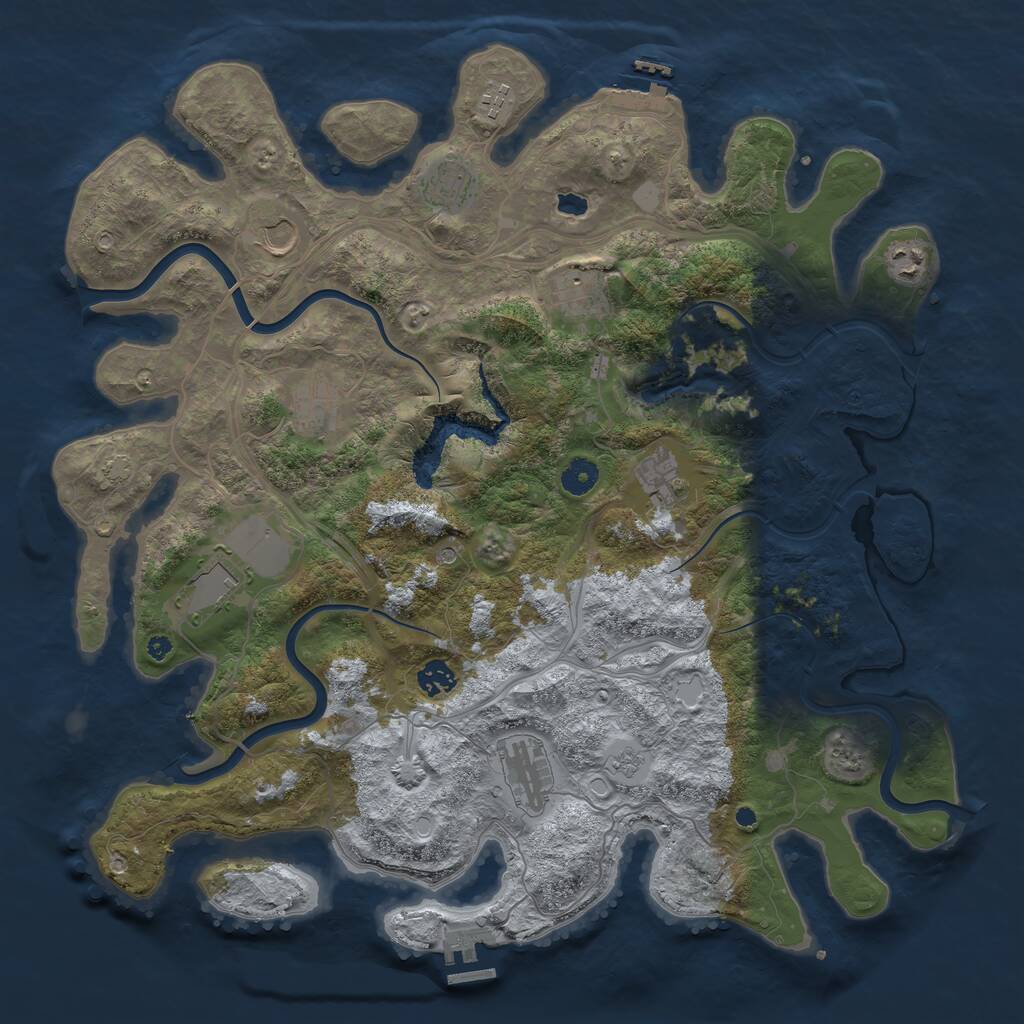 Rust Map: Procedural Map, Size: 4250, Seed: 1108865280, 16 Monuments