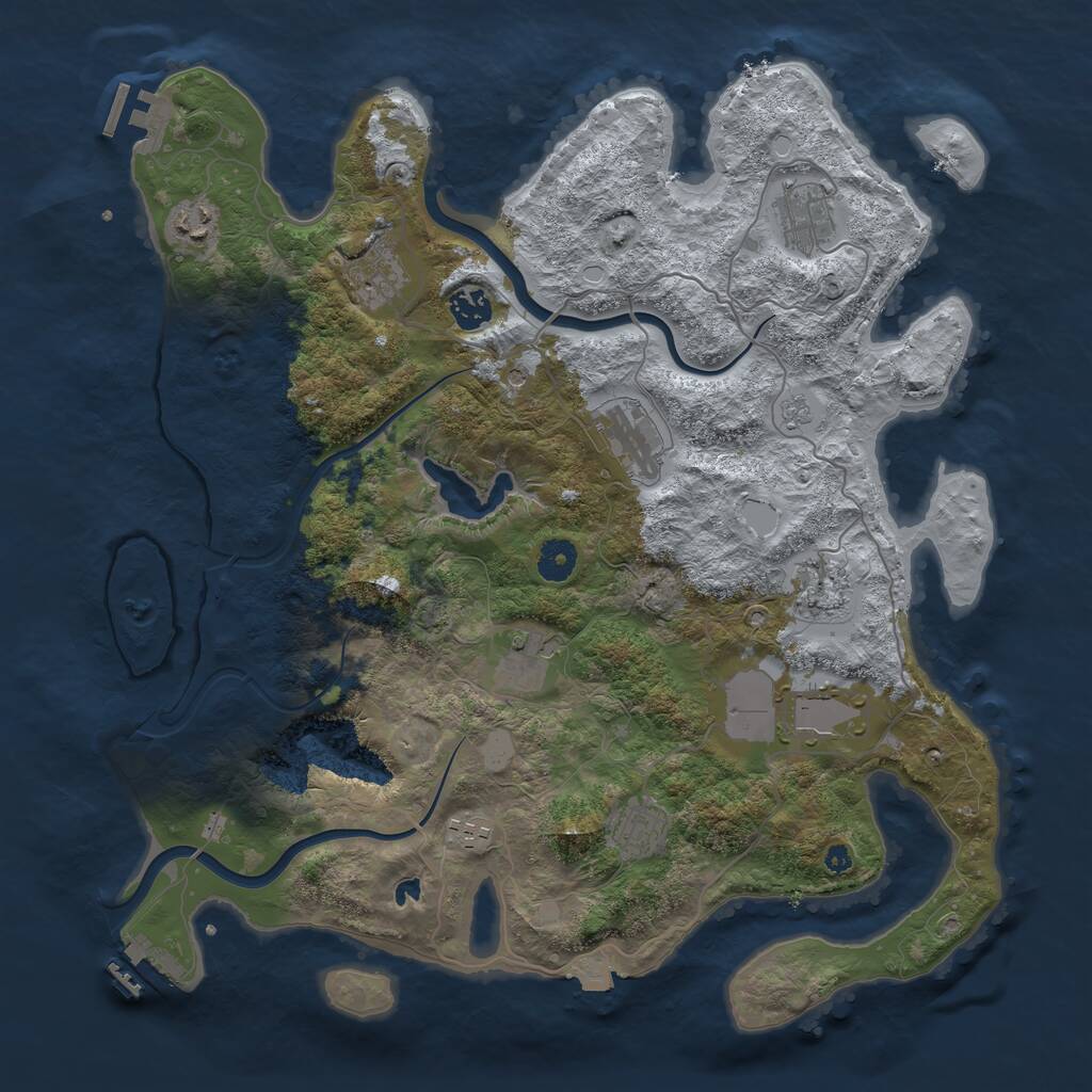 Rust Map: Procedural Map, Size: 4000, Seed: 1500244415, 16 Monuments