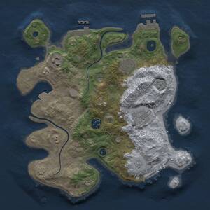 Thumbnail Rust Map: Procedural Map, Size: 3000, Seed: 8064715, 11 Monuments