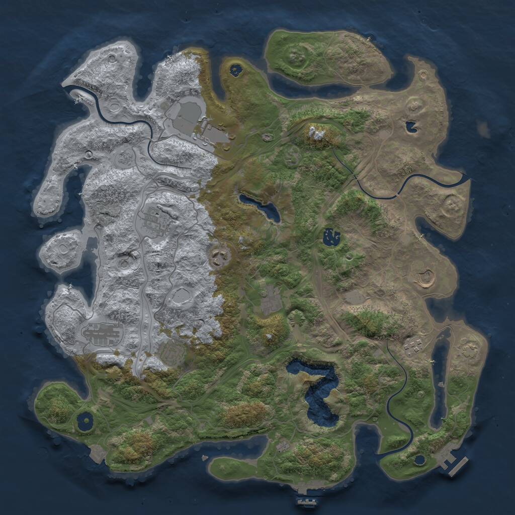 Rust Map: Procedural Map, Size: 4253, Seed: 1916257389, 15 Monuments