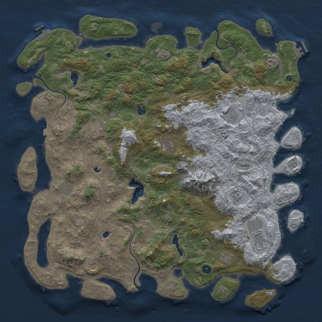 Rust Map: Procedural Map, Size: 5500, Seed: 16510561, 17 Monuments