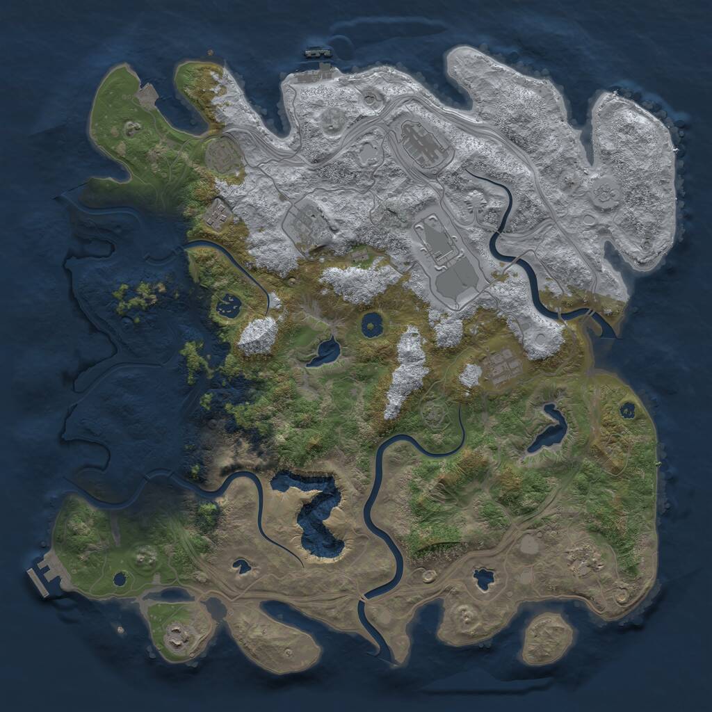 Rust Map: Procedural Map, Size: 4500, Seed: 22196262, 15 Monuments