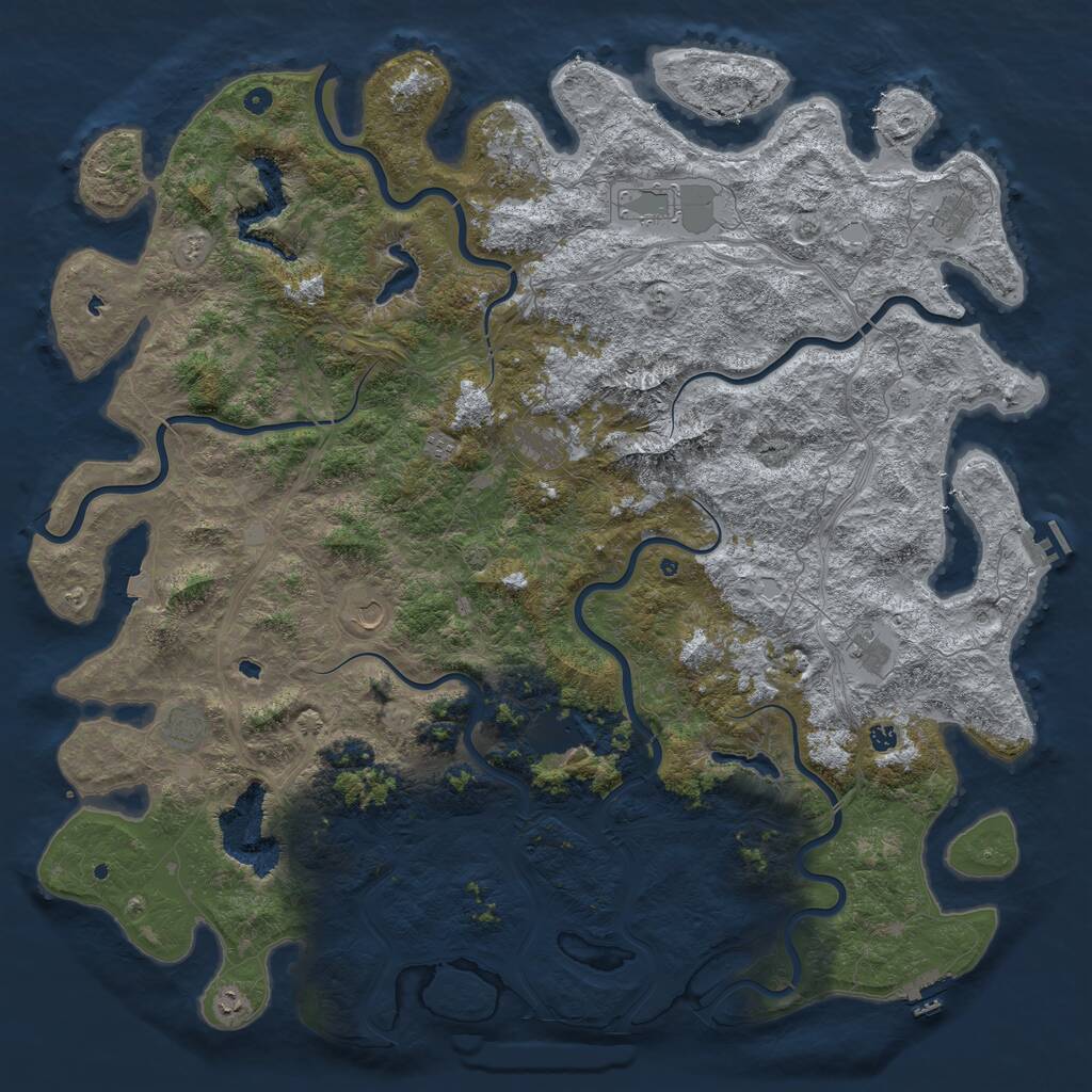 Rust Map: Procedural Map, Size: 6000, Seed: 18721802, 17 Monuments