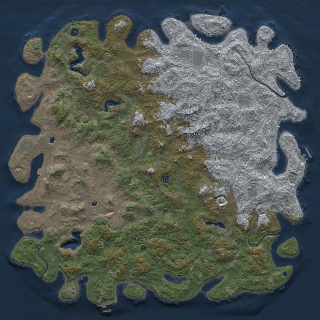 Rust Map: Procedural Map, Size: 6000, Seed: 18721802, 17 Monuments