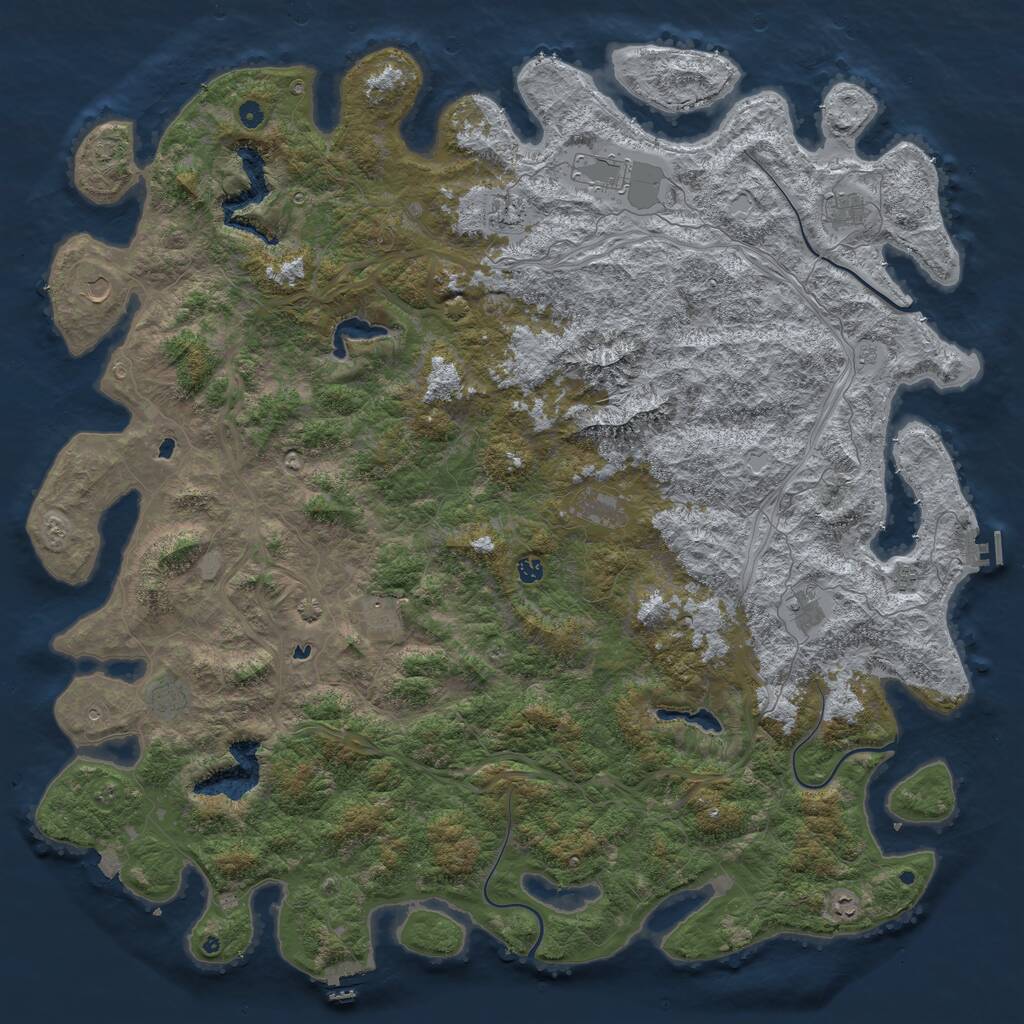 Rust Map: Procedural Map, Size: 6000, Seed: 18721802, 17 Monuments