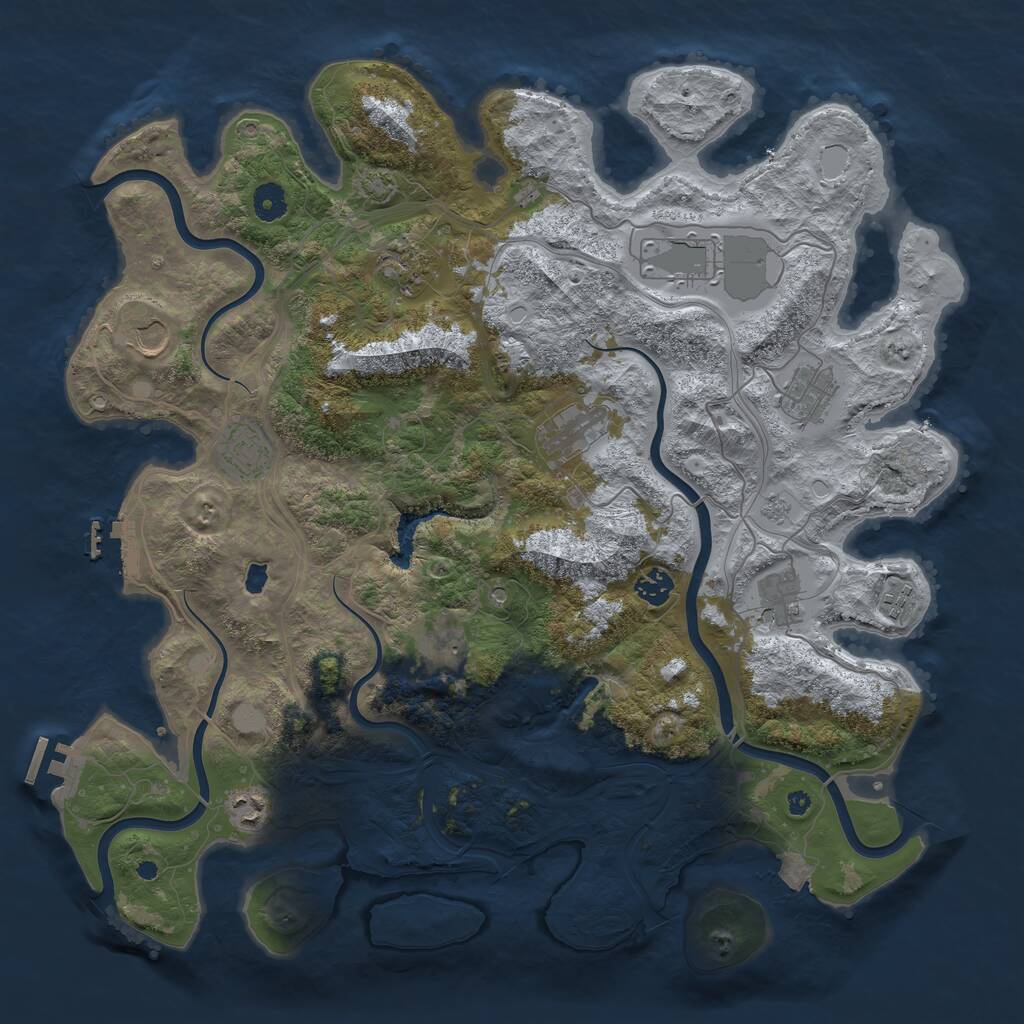 Rust Map: Procedural Map, Size: 4250, Seed: 949259906, 19 Monuments