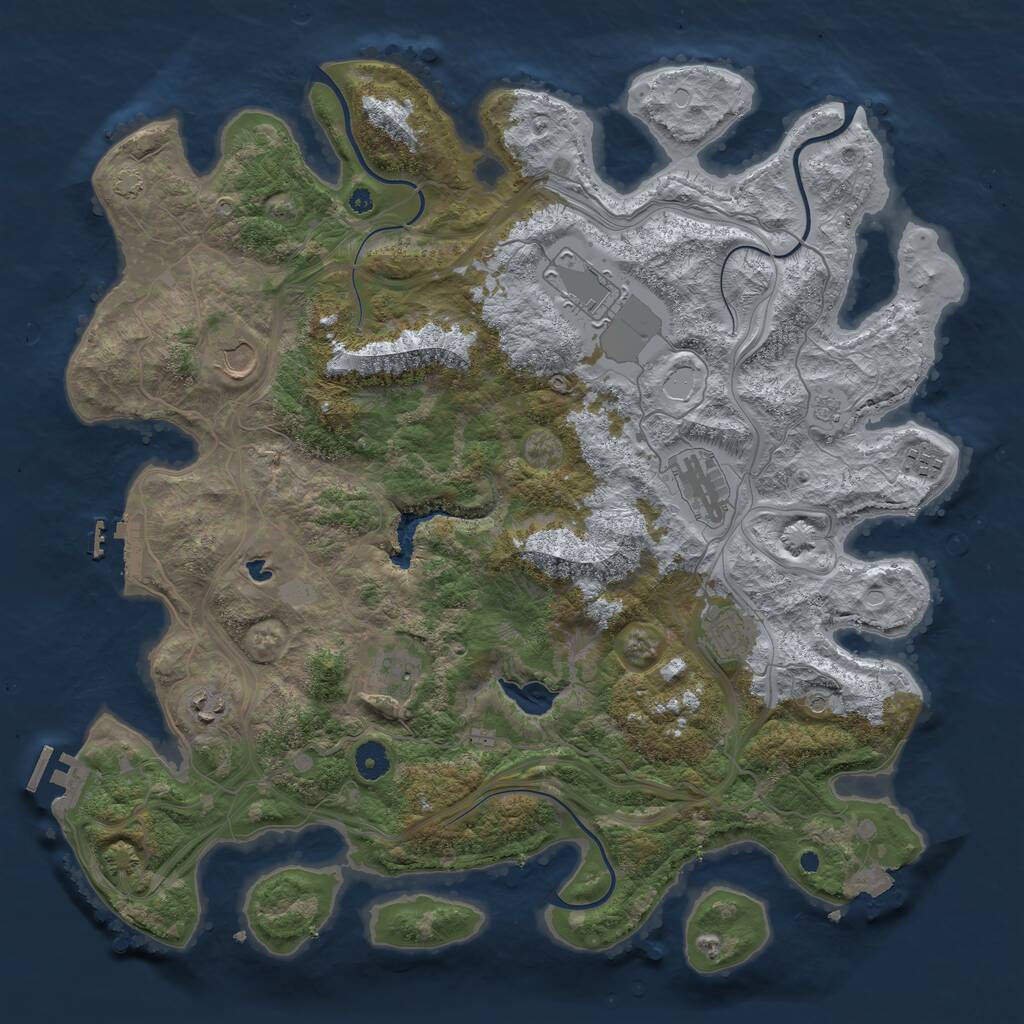 Rust Map: Procedural Map, Size: 4250, Seed: 949259906, 13 Monuments