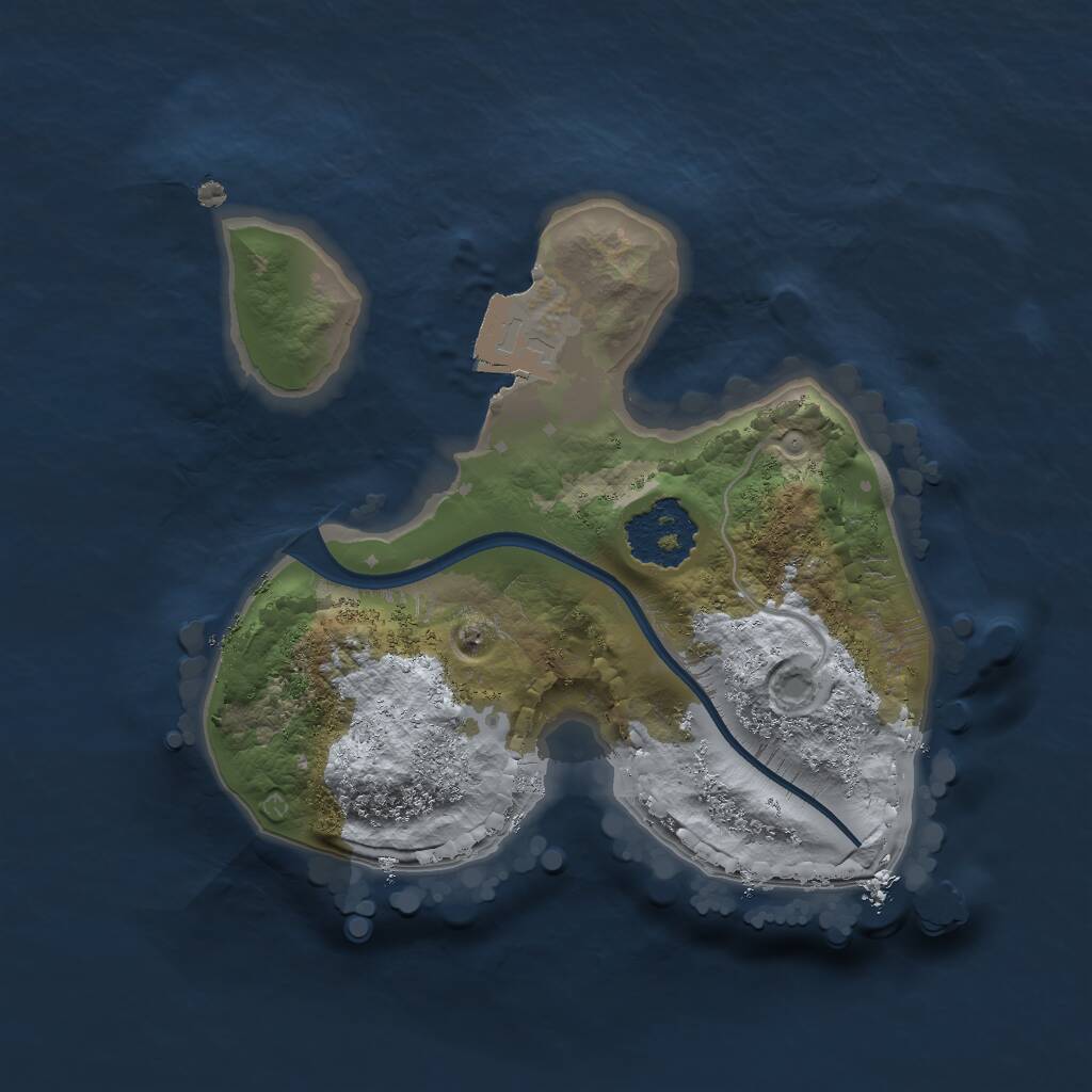 Rust Map: Procedural Map, Size: 1600, Seed: 1927663924, 1 Monuments