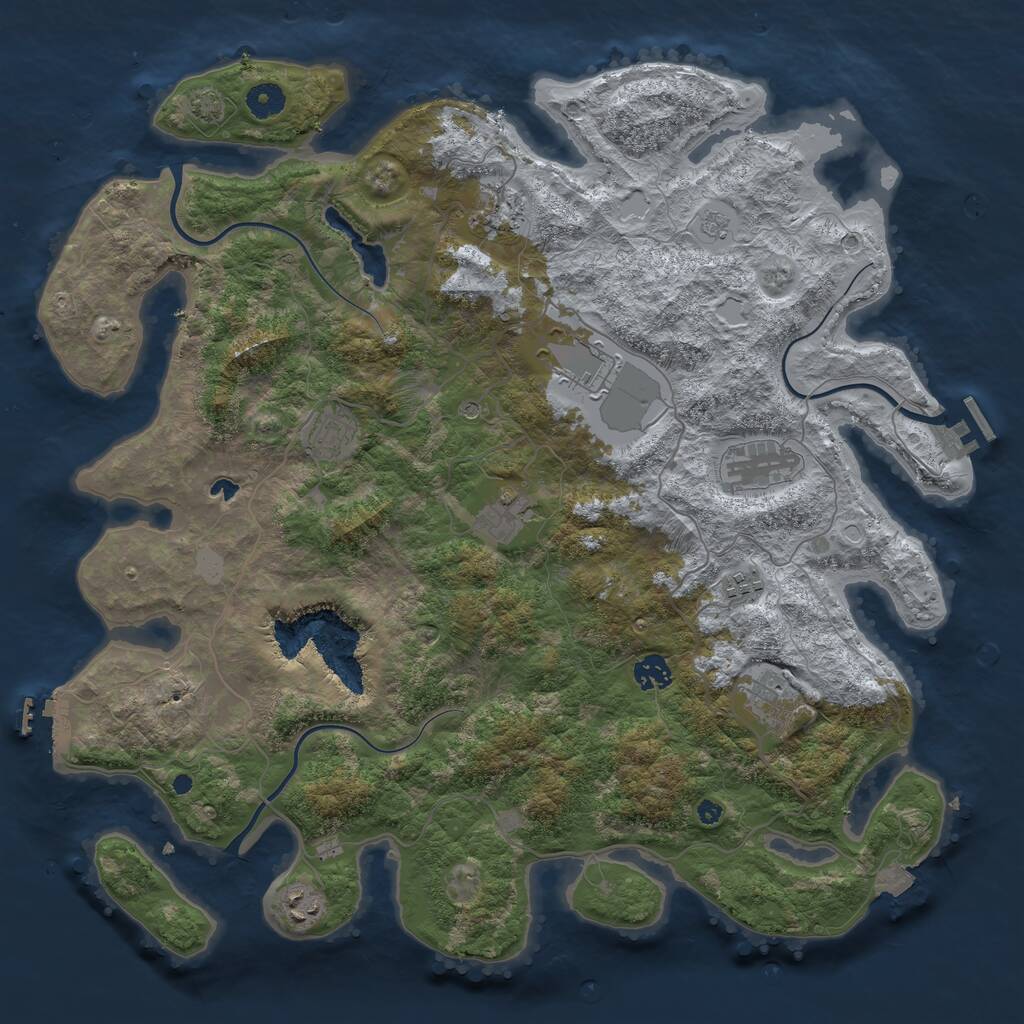 Rust Map: Procedural Map, Size: 4200, Seed: 18721802, 15 Monuments