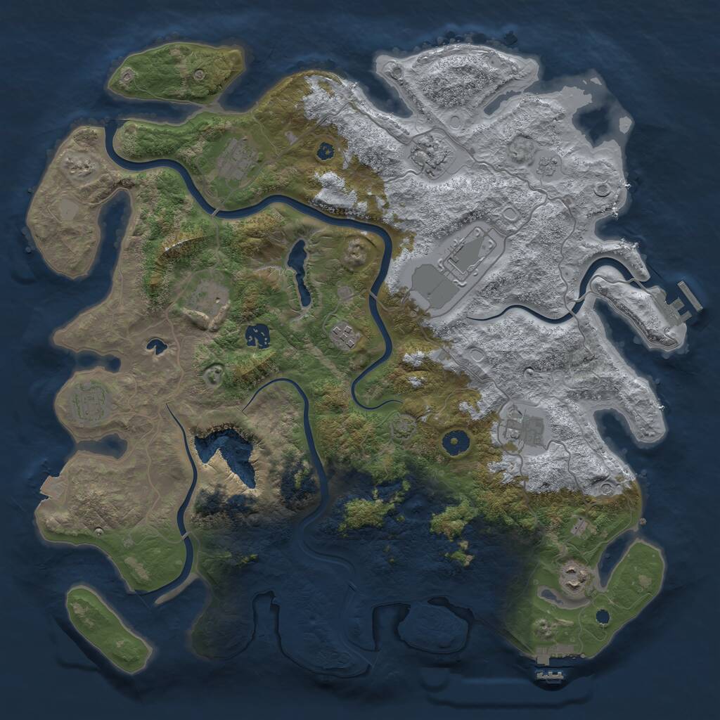 Rust Map: Procedural Map, Size: 4200, Seed: 18721802, 15 Monuments