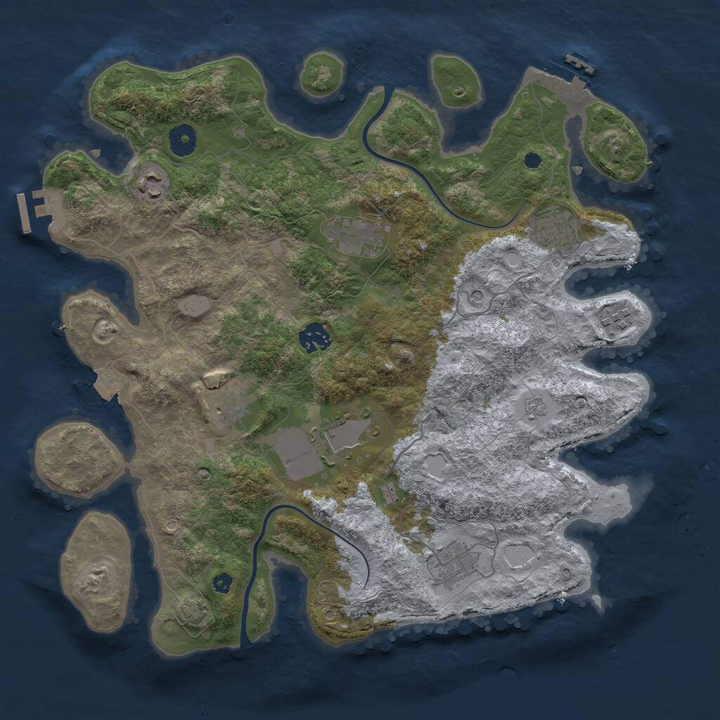 Rust Map: Procedural Map, Size: 3600, Seed: 11210, 14 Monuments