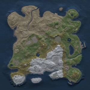 Thumbnail Rust Map: Procedural Map, Size: 3600, Seed: 21210, 14 Monuments