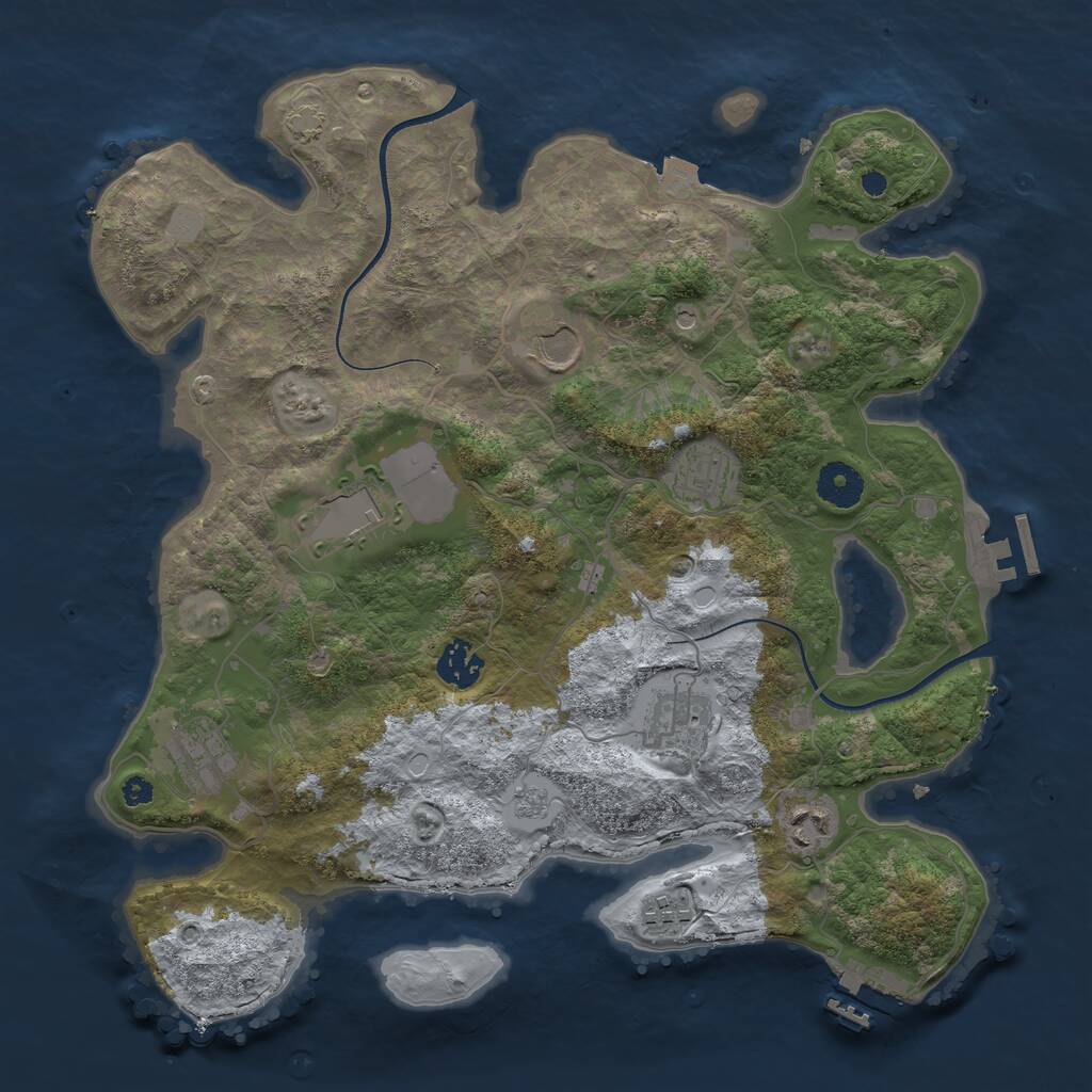 Rust Map: Procedural Map, Size: 3600, Seed: 21210, 14 Monuments